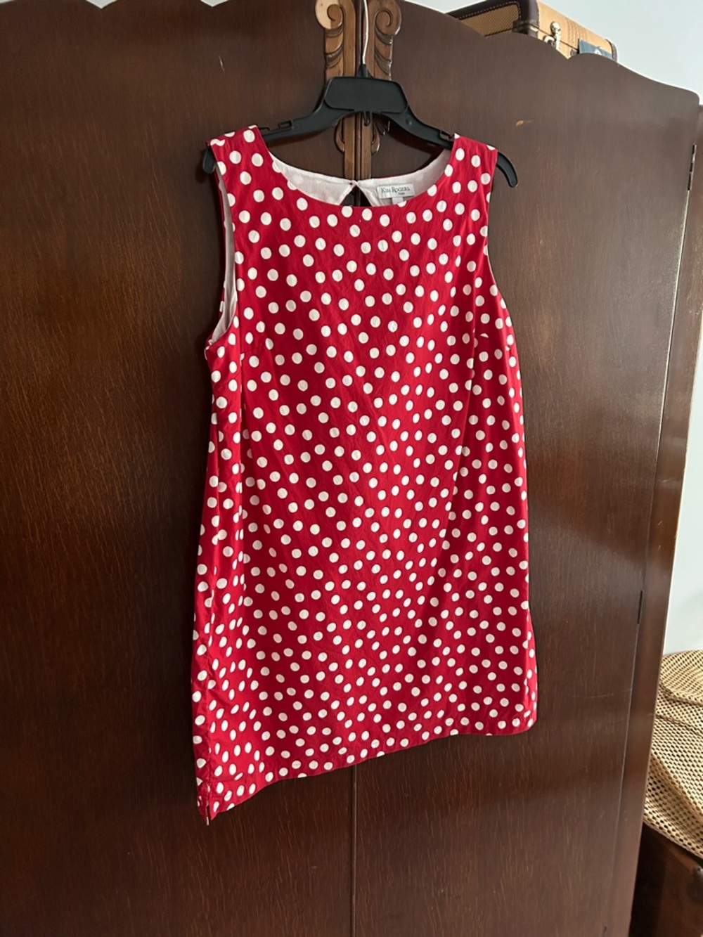 Kim Rogers Red and White Polka Dot Sleeveless Dress